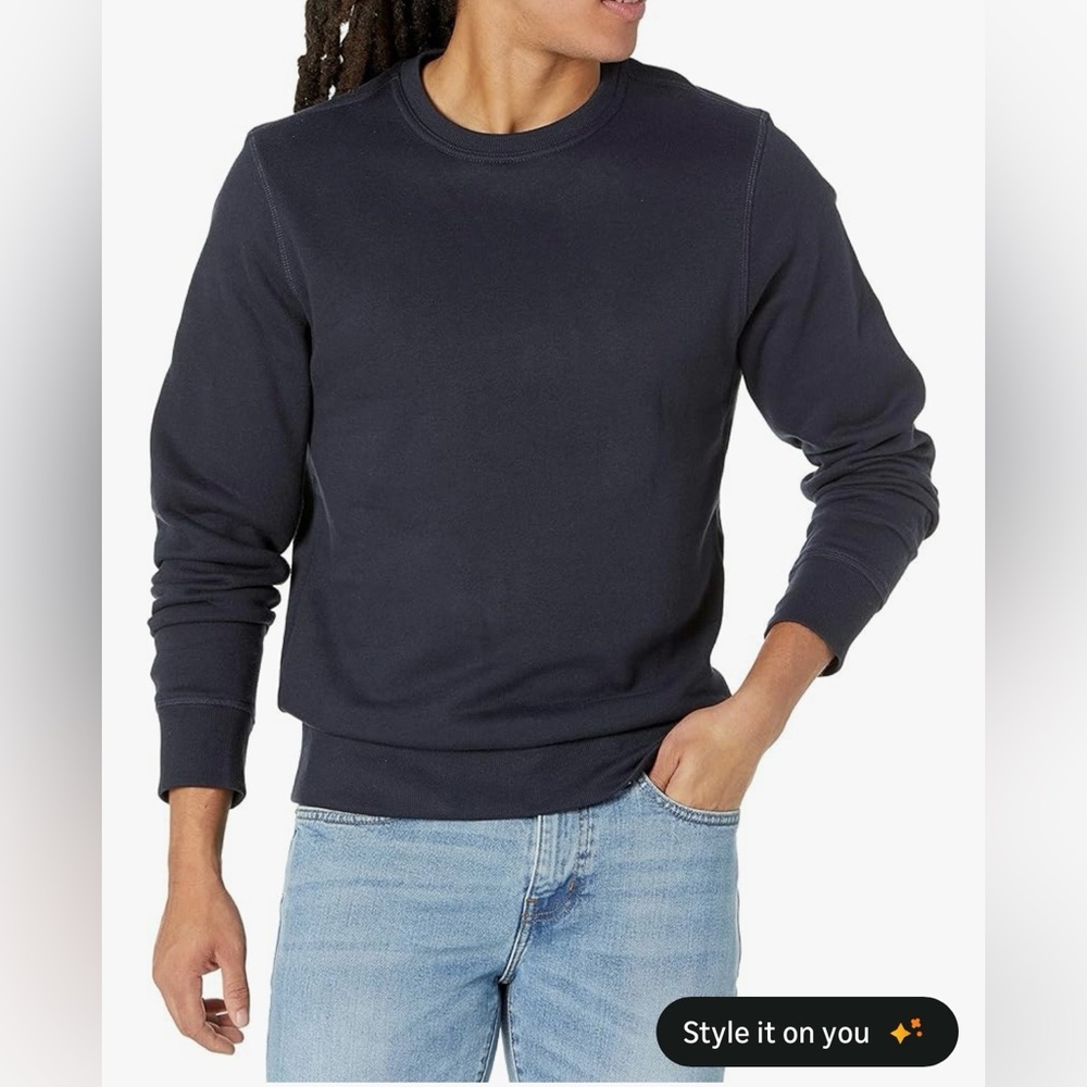 Men's Classic Navy Crewneck Sweatshirt, size XXL Big